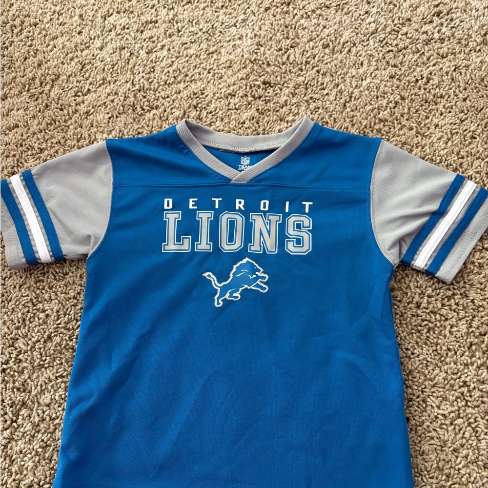 Detroit Lions Kids Blue and Gray Shirt
